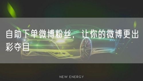 自助下单微博粉丝，让你的微博更出彩夺目